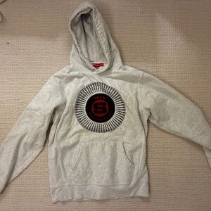 Supreme chenille applique hooded sweatshirt
